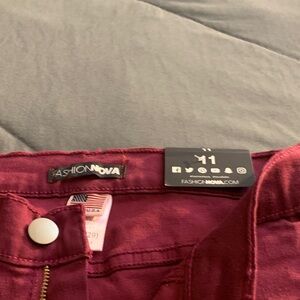Fashion Nova Deep Red Denim